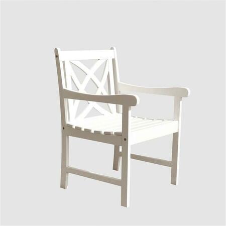 VIFAH Bradley Outdoor Garden Armchair in White V1610